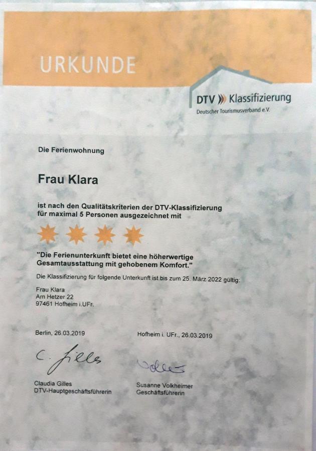 Ferienwohnung Frau Klara Hofheim in Unterfranken 외부 사진